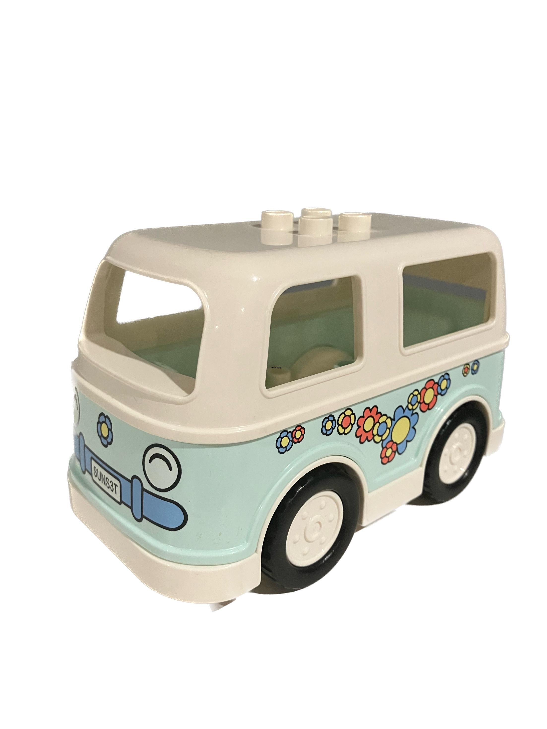Lego Duplo dodávka, karavan s potiskem květin